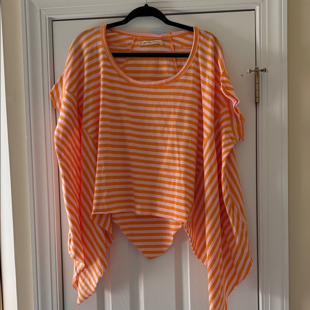 We the Free Orange Striped Women's Top Medium